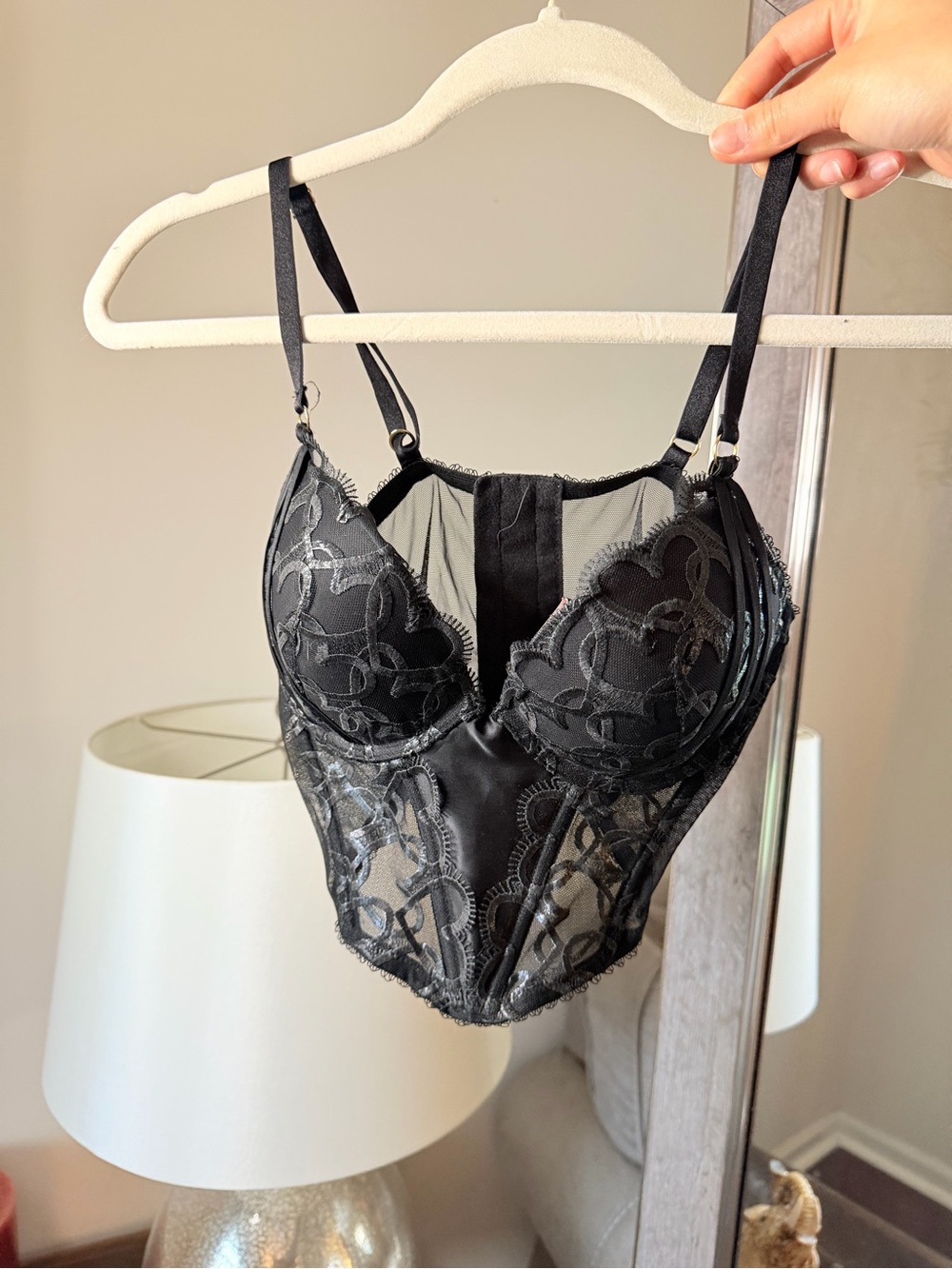 Victoria Secret Black Lace Underwire Cami Top